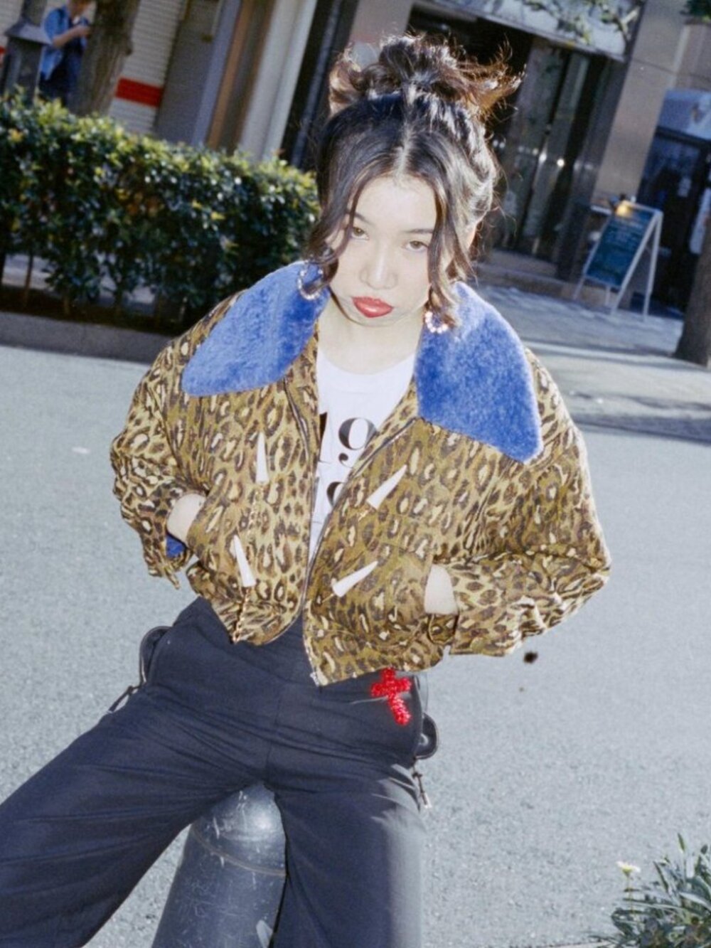 Nφdress Purple Faux Leopard Coat
